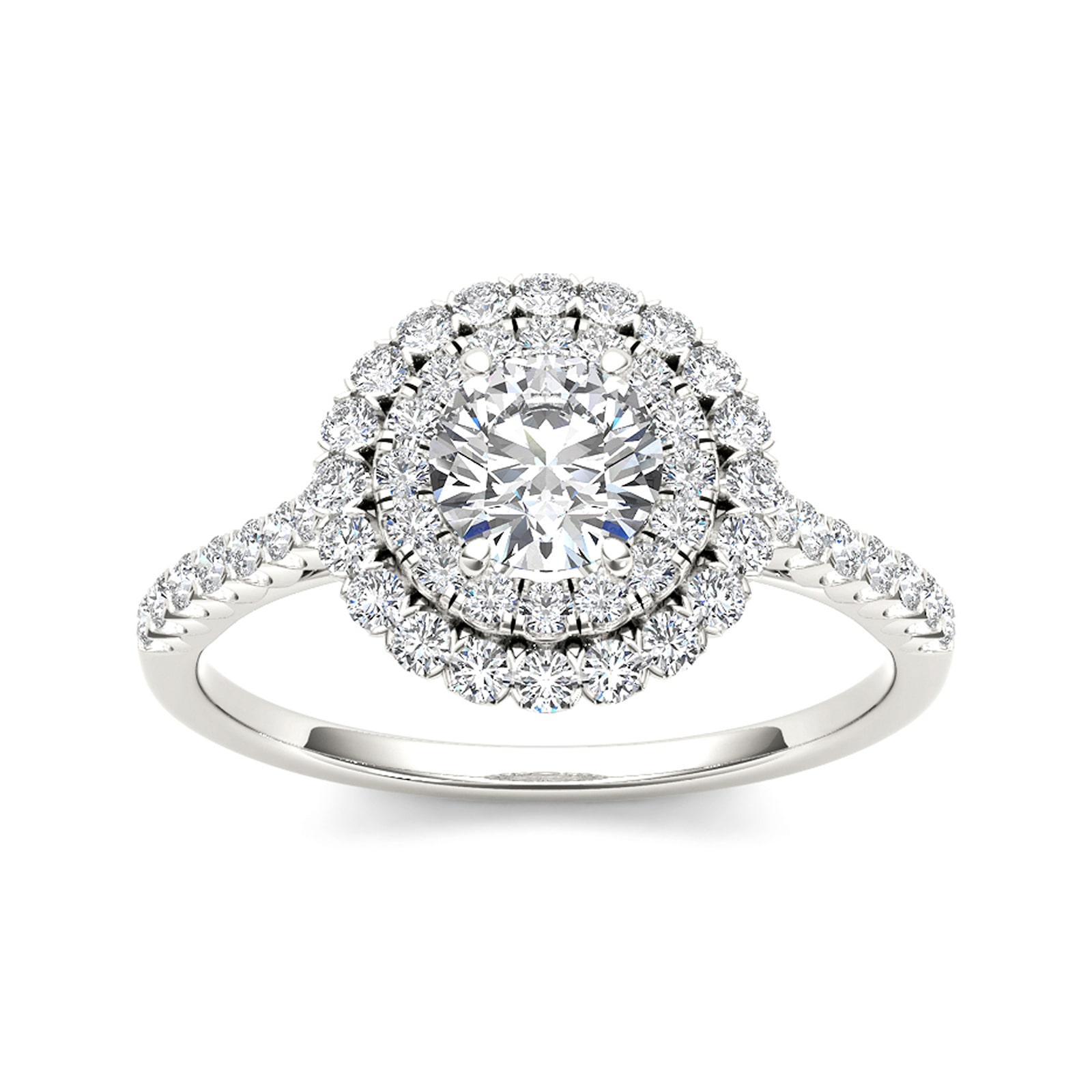 1 CT.T.W. Natural Diamond 14K White Gold Engagement Ring