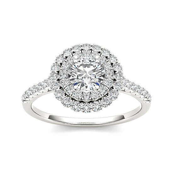 1 CT.T.W. Natural Diamond 14K White Gold Engagement Ring