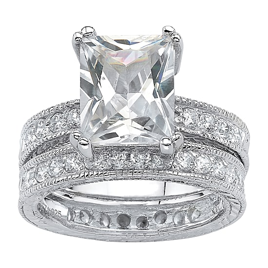 DiamonArt® Womens 6 CT. T.W. White Cubic Zirconia Sterling Silver Bridal Set
