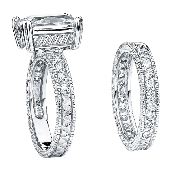 DiamonArt® Womens 6 CT. T.W. White Cubic Zirconia Sterling Silver Bridal Set
