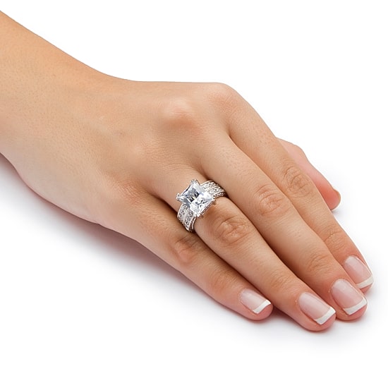DiamonArt® Womens 6 CT. T.W. White Cubic Zirconia Sterling Silver Bridal Set