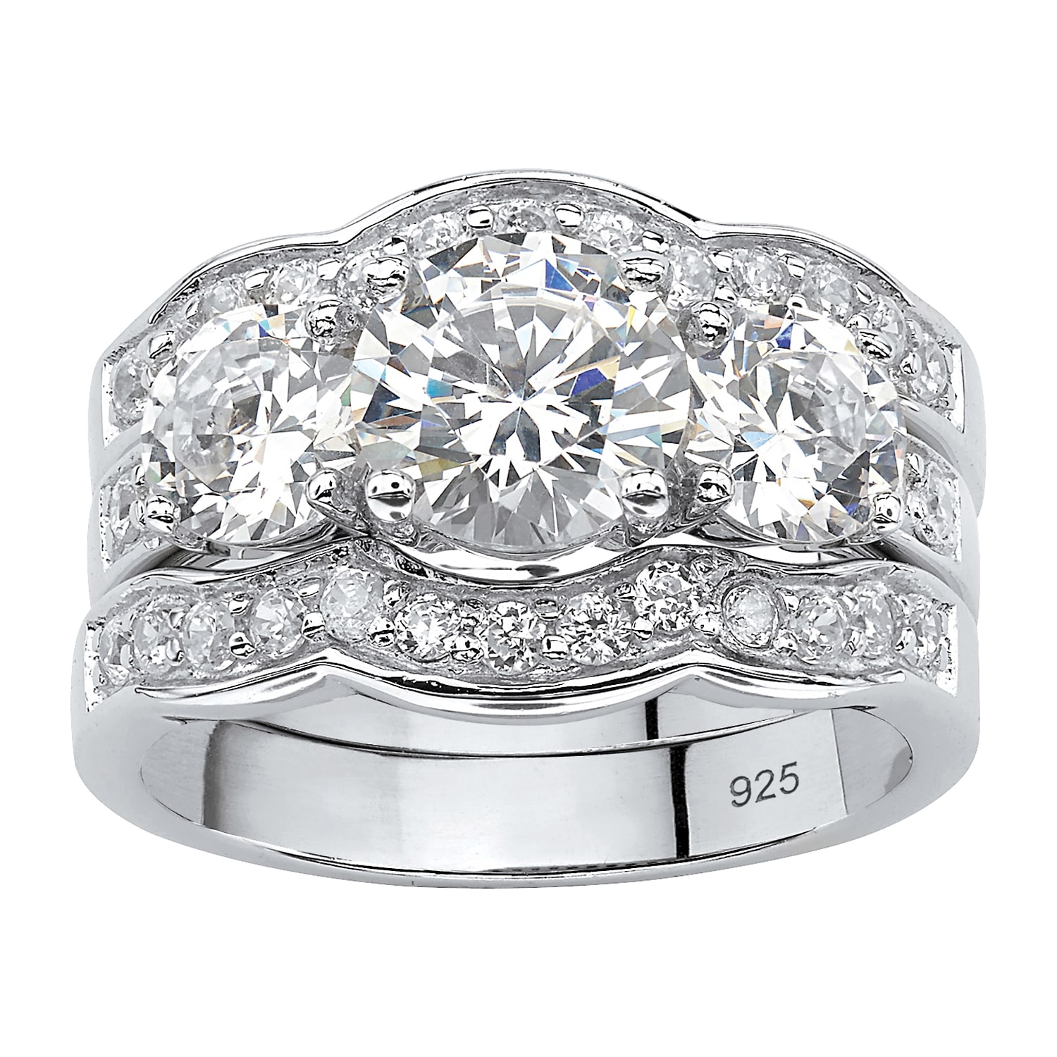 DiamonArt® Womens /2 CT. T.W. White Cubic Zirconia Sterling Silver Bridal Set