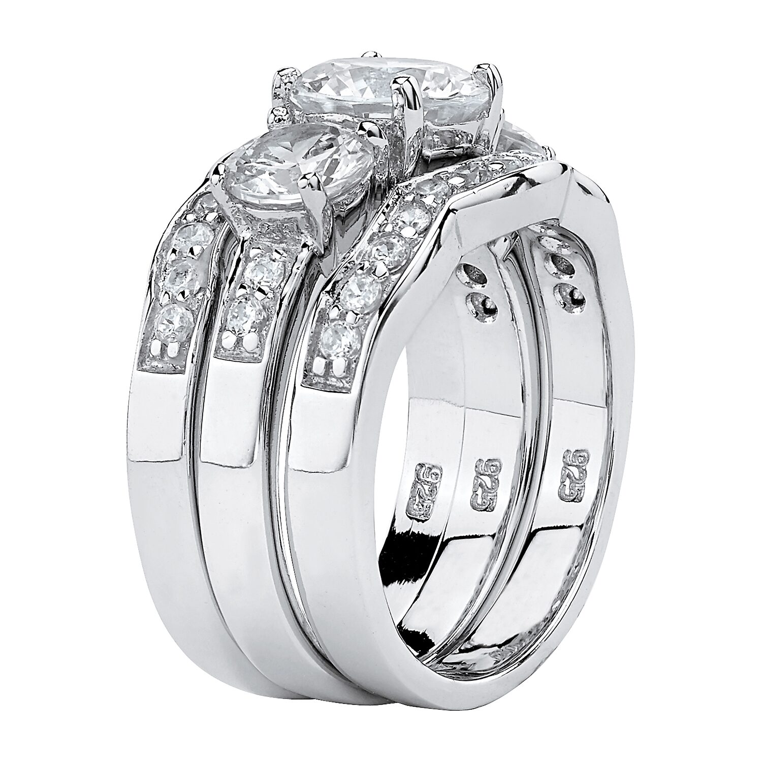 DiamonArt® Womens /2 CT. T.W. White Cubic Zirconia Sterling Silver Bridal Set