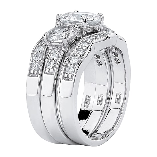 DiamonArt® Womens 4 1/2 CT. T.W. White Cubic Zirconia Sterling Silver Bridal Set
