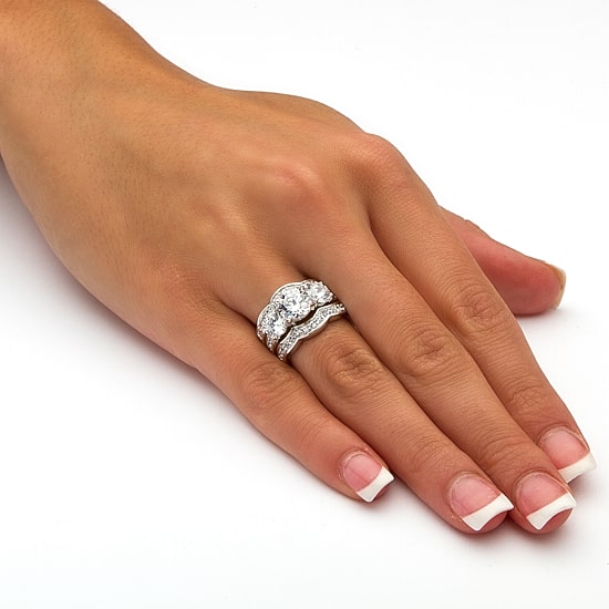 DiamonArt® Womens 4 1/2 CT. T.W. White Cubic Zirconia Sterling Silver Bridal Set