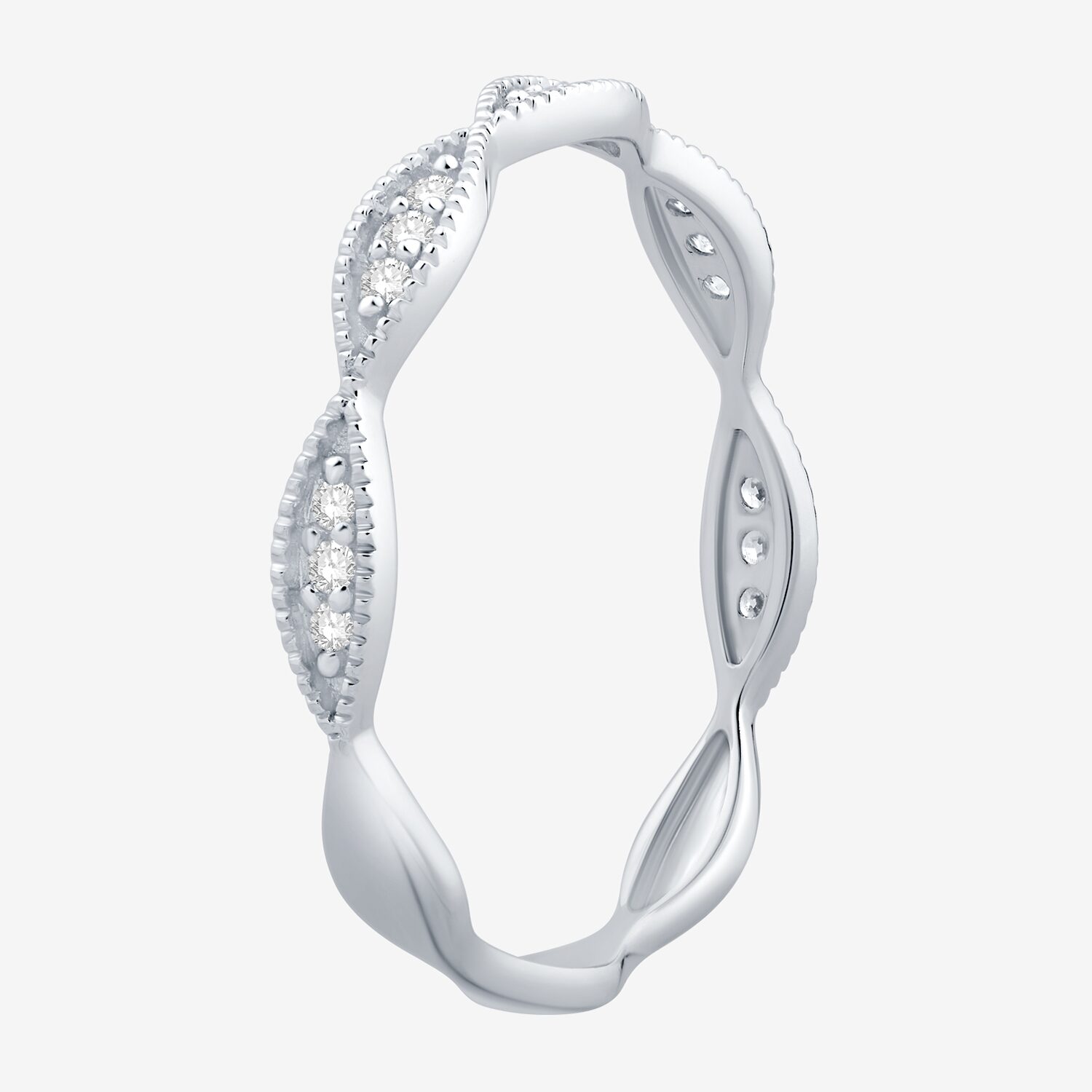 Womens 1/ CT. T.W. Natural White Diamond 10K Gold Wedding Band