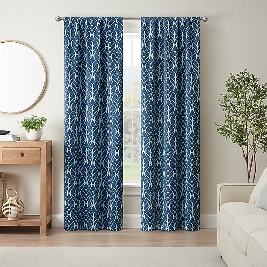 Eclipse Kerry Arbor Geometric Rod Pocket Energy Saving Blackout Set of 2 Curtain Panel