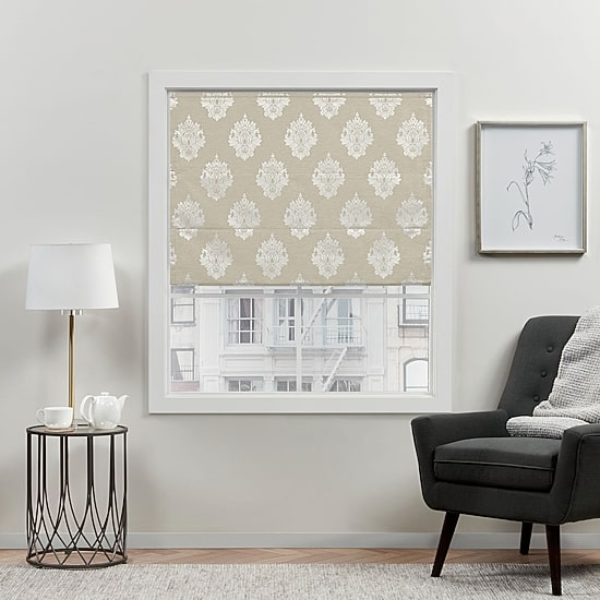 Exclusive Home Curtains Marseilles Damask Cordless Blackout Roman Shade