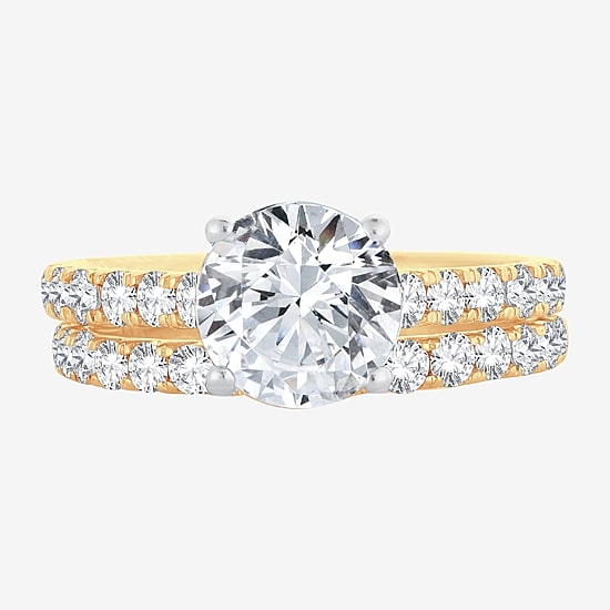 (H-I / SI1-SI2) Signature By Modern Bride Womens 2 1/2 CT. TW. Lab Grown White Diamond in 14K Gold Round Bridal Set