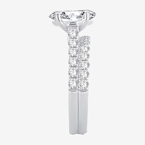 (H-I / SI1-SI2) Signature By Modern Bride Womens 2 1/2 CT. TW. Lab Grown White Diamond in 14K Gold Oval Bridal Set