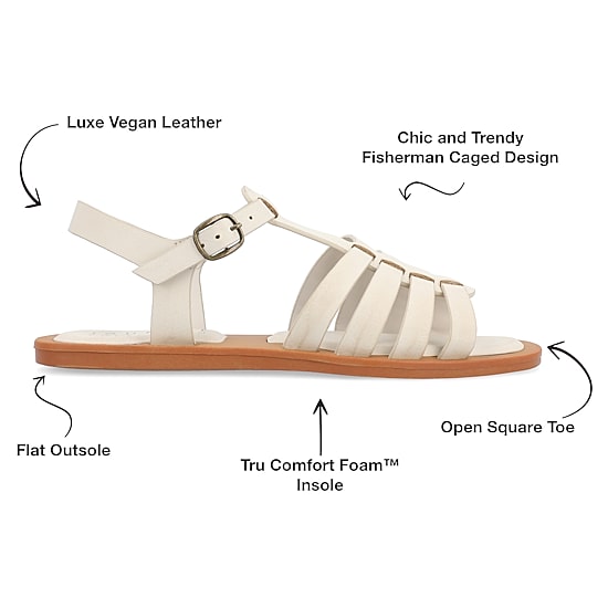 Journee Collection Womens Benicia Adjustable Strap Flat Sandals