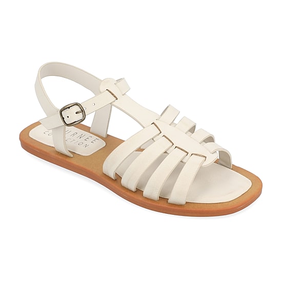 Journee Collection Womens Benicia Adjustable Strap Flat Sandals