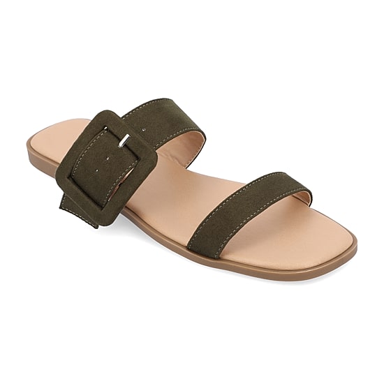 Journee Collection Womens Kerris Adjustable Strap Flat Sandals