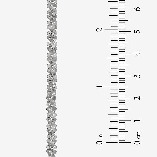 Made in Italy Womens Sterling Silver 8 Inch Solid Link Chain Bracelet