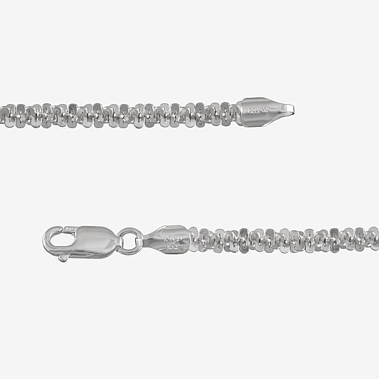 Made in Italy Womens Sterling Silver 8 Inch Solid Link Chain Bracelet