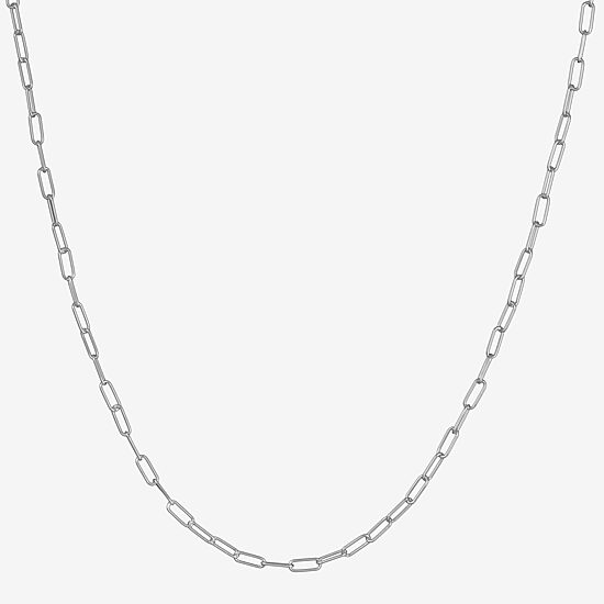 Made in Italy Womens Sterling Silver 22 Inch Paperclip Chain Necklace
