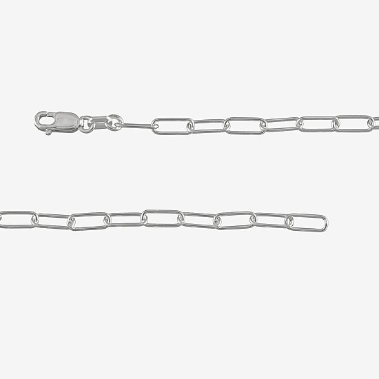 Made in Italy Womens Sterling Silver 22 Inch Paperclip Chain Necklace
