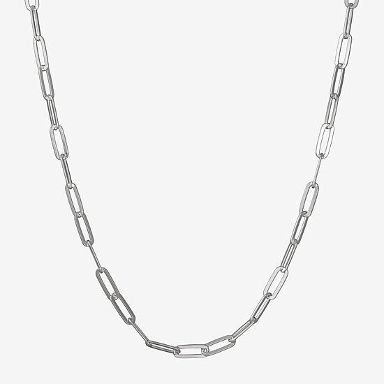 Made in Italy Womens Sterling Silver 20 Inch Link Necklace