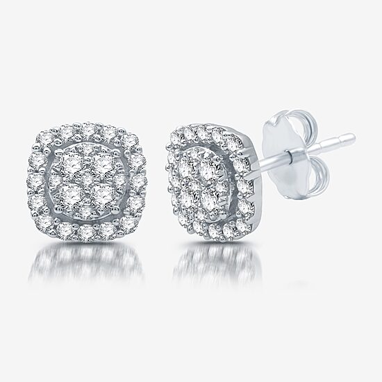 Womens 1 CT. T.W. Lab Grown White Diamond Sterling Silver Cushion 2-pc. Jewelry Set