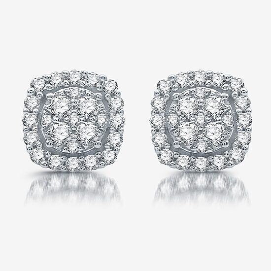 Womens 1 CT. T.W. Lab Grown White Diamond Sterling Silver Cushion 2-pc. Jewelry Set