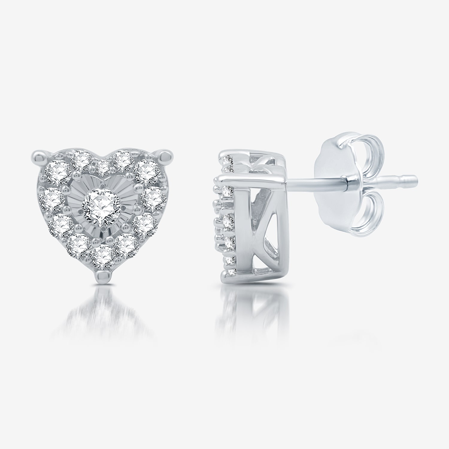 Womens 3/4 CT. T.W. Lab Grown White Diamond Sterling Silver Heart 2-pc. Jewelry Set