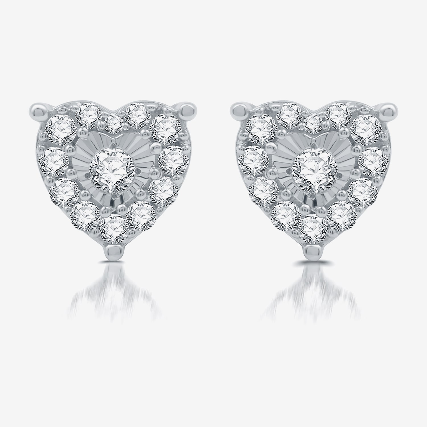 Womens 3/4 CT. T.W. Lab Grown White Diamond Sterling Silver Heart 2-pc. Jewelry Set