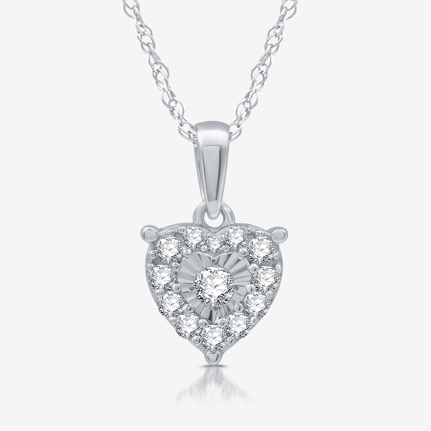 Womens 3/4 CT. T.W. Lab Grown White Diamond Sterling Silver Heart 2-pc. Jewelry Set