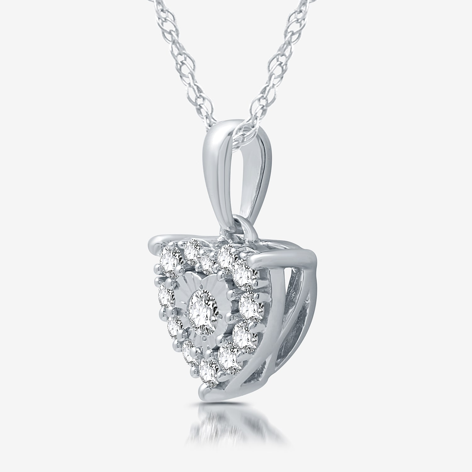 Womens 3/4 CT. T.W. Lab Grown White Diamond Sterling Silver Heart 2-pc. Jewelry Set