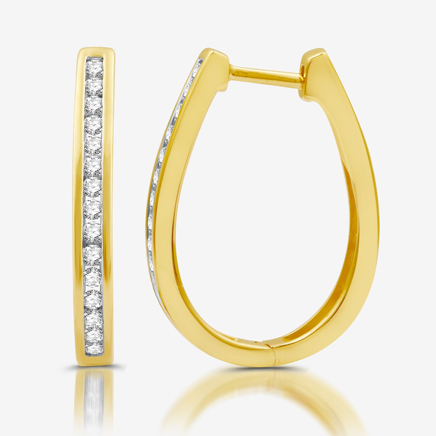 Womens 1/2 CT. T.W. Lab Grown White Diamond Sterling Silver 23.8mm Hoop Earrings