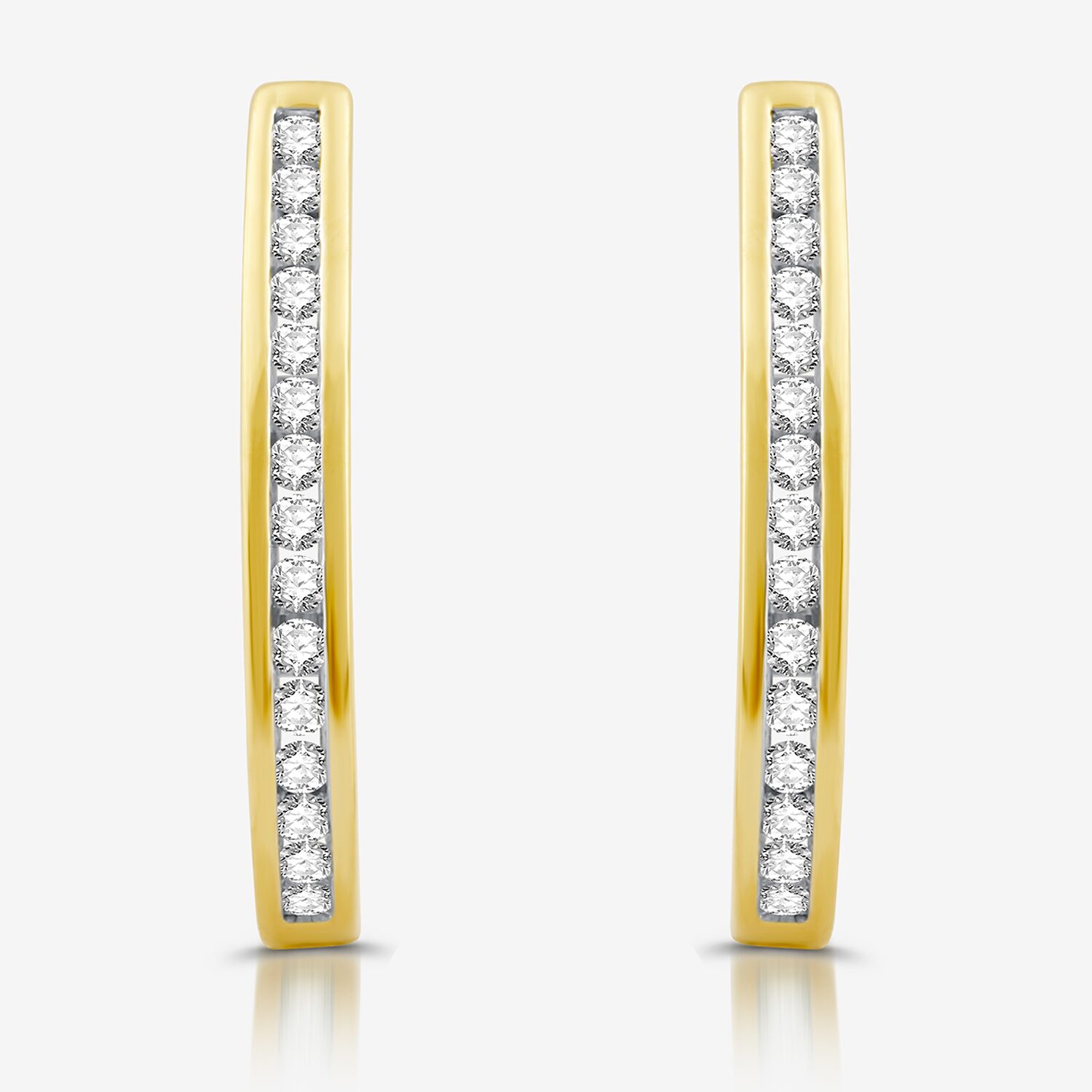 Womens 1/2 CT. T.W. Lab Grown White Diamond Sterling Silver 23.8mm Hoop Earrings