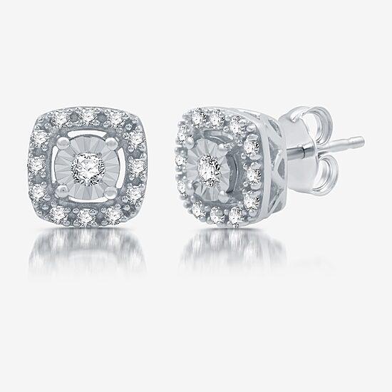 Womens 1/2 CT. T.W. Lab Grown White Diamond Sterling Silver Cushion 2-pc. Jewelry Set