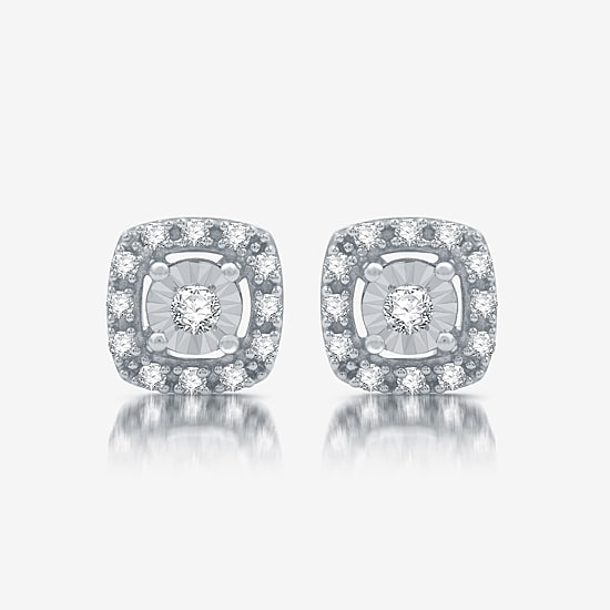 Womens 1/2 CT. T.W. Lab Grown White Diamond Sterling Silver Cushion 2-pc. Jewelry Set