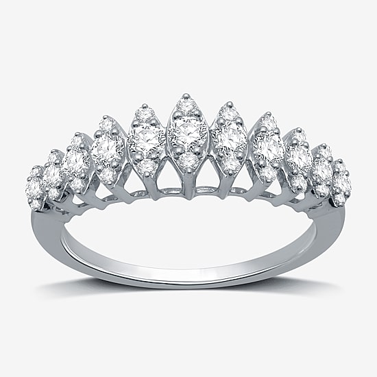 Womens 1/2 CT. T.W. Lab Grown White Diamond Sterling Silver Band