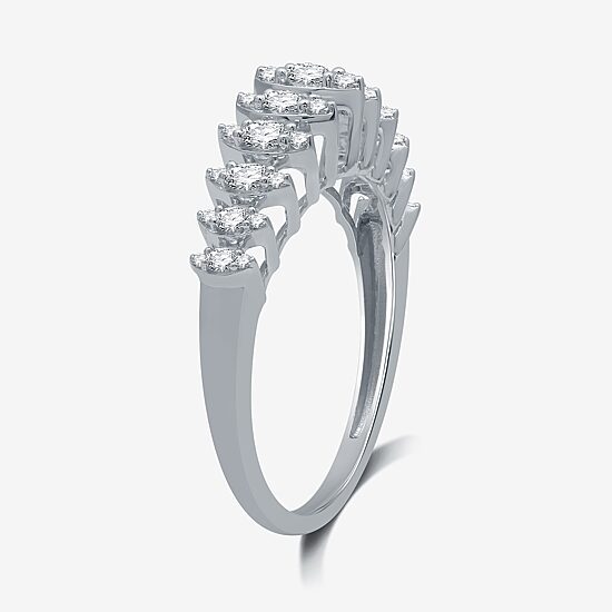 Womens 1/2 CT. T.W. Lab Grown White Diamond Sterling Silver Band