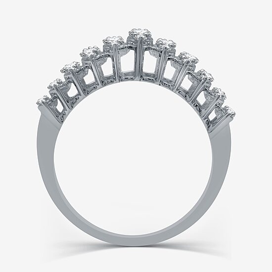 Womens 1/2 CT. T.W. Lab Grown White Diamond Sterling Silver Band