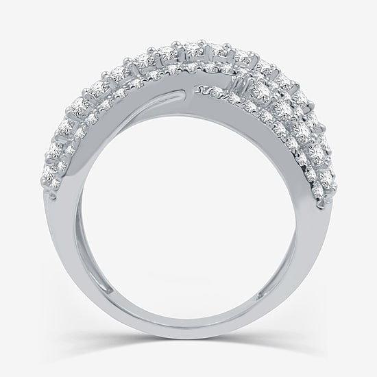 Womens 5.5MM 1 1/2 CT. T.W. Lab Grown White Diamond Sterling Silver Band