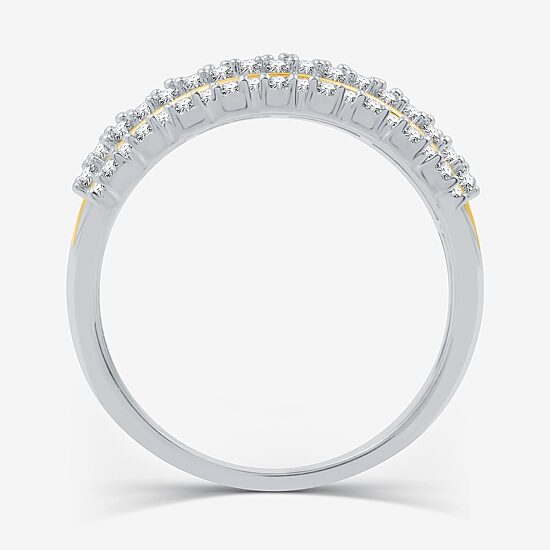Womens 1/2 CT. T.W. Lab Grown White Diamond 14K Gold Over Silver Sterling Silver Band