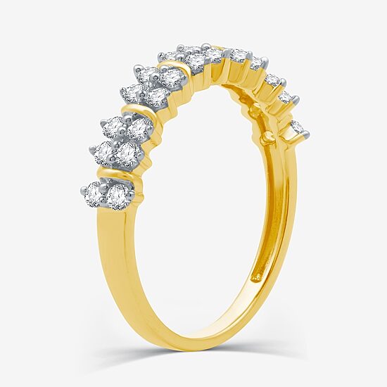 Womens 1/2 CT. T.W. Lab Grown White Diamond 14K Gold Over Silver Sterling Silver Band