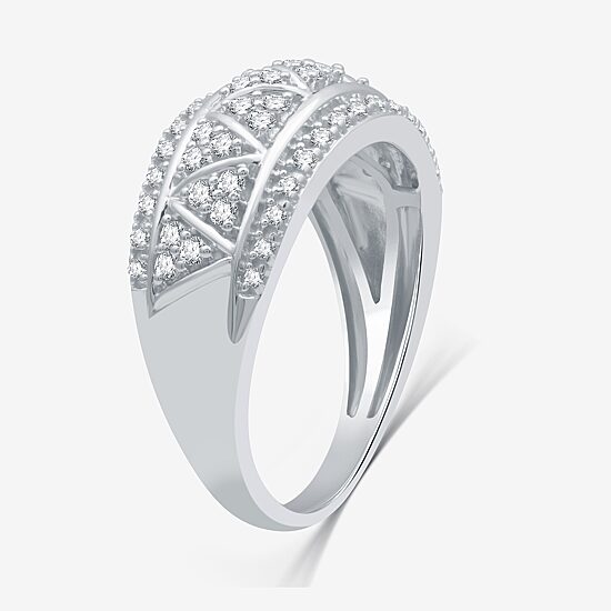 Womens 1/2 CT. T.W. Lab Grown White Diamond Sterling Silver Band