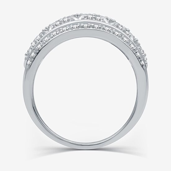 Womens 1/2 CT. T.W. Lab Grown White Diamond Sterling Silver Band
