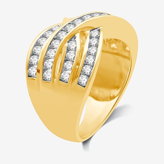 Womens 1 CT. T.W. Lab Grown White Diamond 14K Gold Over Silver Sterling Silver Band