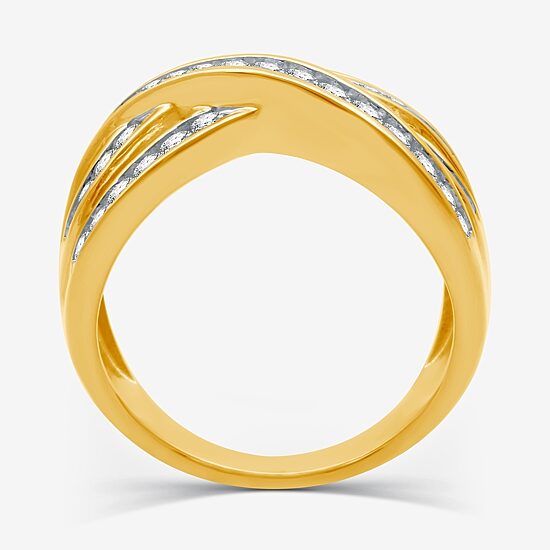 Womens 1 CT. T.W. Lab Grown White Diamond 14K Gold Over Silver Sterling Silver Band