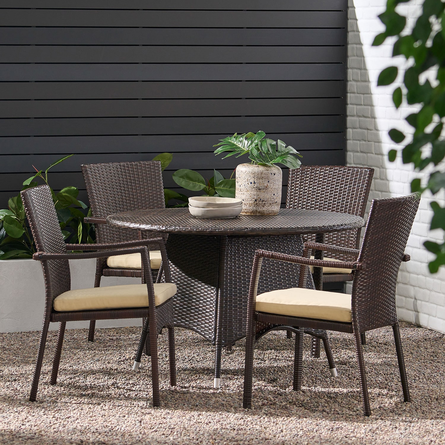 5-pc. Cushioned Circle Dining Set
