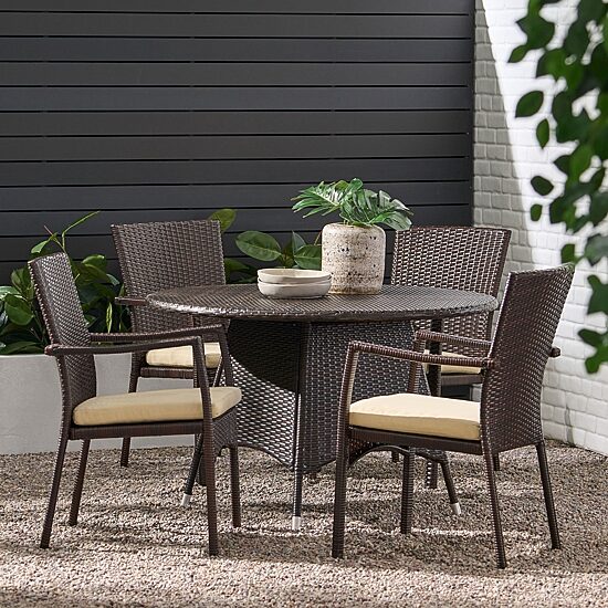 5-pc. Cushioned Circle Dining Set