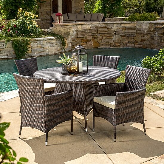 5-pc. Cushioned Circle Dining Set