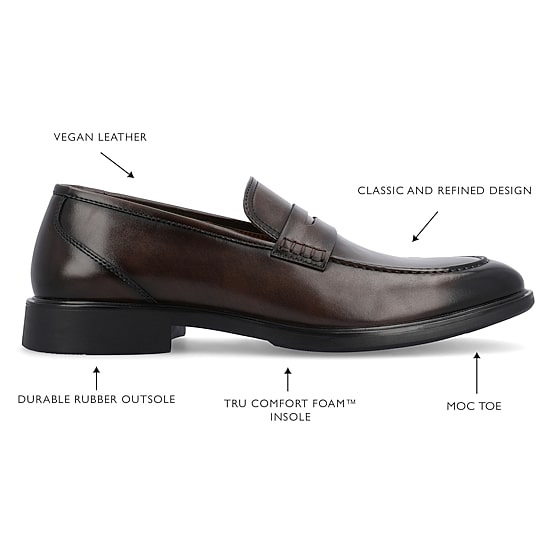 Vance Co Keith Mens Round Closed Toe Loafers
