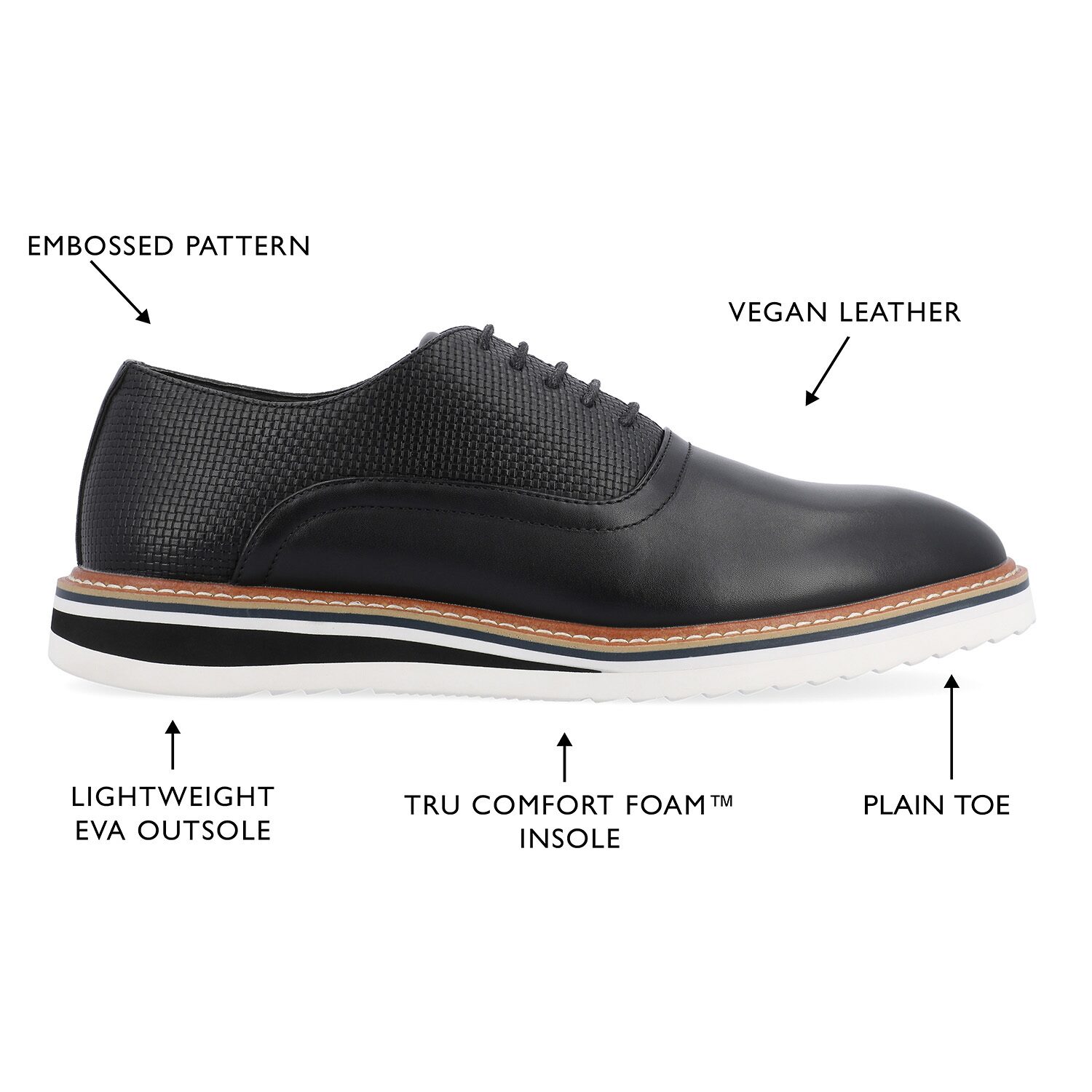 Vance Co Weber Mens Round Closed Toe Oxford Shoes