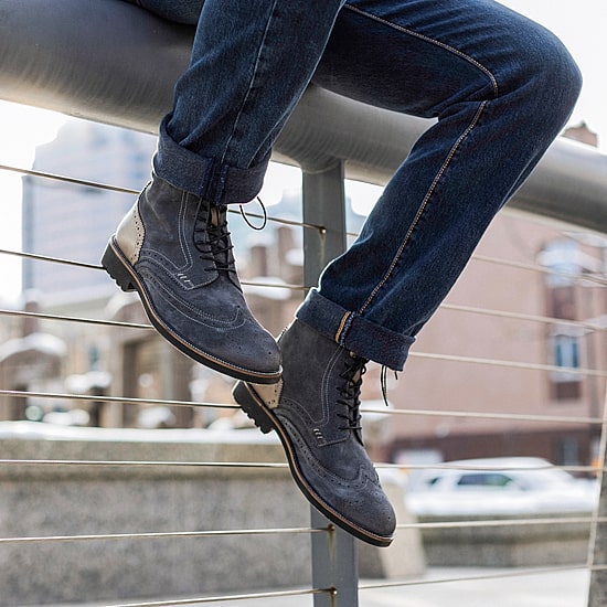 Thomas And Vine Mens Welch Flat Heel Lace Up Boots