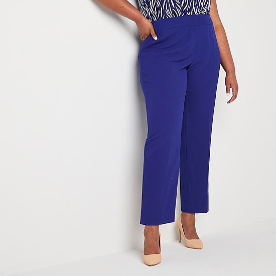 Black Label by Evan-Picone Womens Plus Classic Fit Straight Suit Pant