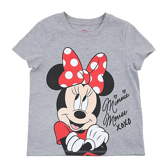 Disney Collection Little & Big Kid Girls Crew Neck Short Sleeve Regular Fit Minnie Mouse Graphic T-Shirt